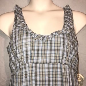 Converse 100% cotton plaid ruffle dress lined 14